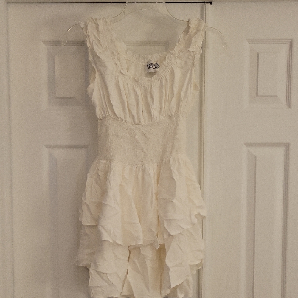 Princess Polly White Ruffled Romper/Dress